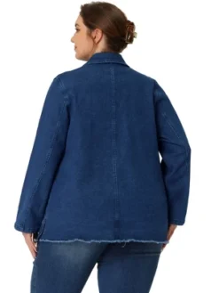 Agnes Orinda Women's Plus Size Fashion Outfits Button Work Formal Denim Jean Blazers -Agnes Sales Store GUEST 1bc538a5 a8d8 4d41 ae0e 9e4b44c72439