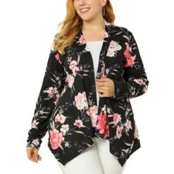 Agnes Orinda Women's Plus Size Print Asymmetric Open Front Fashion Cardigan -Agnes Sales Store GUEST 1d7ecb3b 454a 4123 8541 b6302d43e4a7