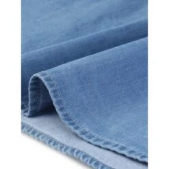 Agnes Orinda Plus Size Button Down Shirt For Women Denim Roll Sleeve Stand Collar Chambray Shirts Top -Agnes Sales Store GUEST 1dfdce37 9853 4aa3 b9c5 db9ea3485541