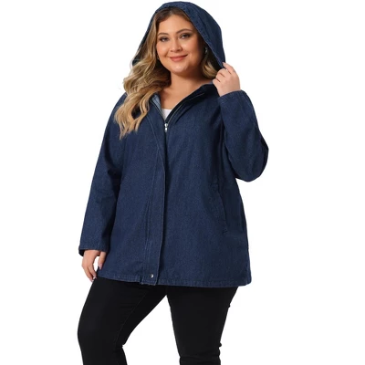 Agnes Orinda Women's Plus Size Layered Drawstring Hood Utility With Pockets Jean Jackets 9 Agnes Orinda Women's Plus Size Layered Drawstring Hood Utility With Pockets Jean Jackets - Image 9