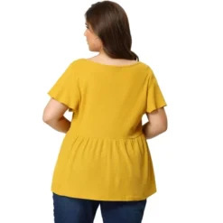 Agnes Orinda Women's Plus Size Summer Flare Sleeve Button Front Peplum Shirts 9 Agnes Orinda Women's Plus Size Summer Flare Sleeve Button Front Peplum Shirts -Agnes Sales Store GUEST 1e5201bc be6c 4287 97dc bdd192f82923
