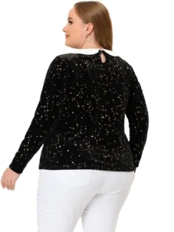 Agnes Orinda Women's Plus Size Long Sleeve Peter Pan Collar Stars Vintage Velvet Blouse -Agnes Sales Store GUEST 1f99e245 36f3 4eff b000 4a1488dc0c73