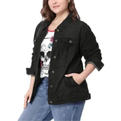Agnes Orinda Women's Plus Size Outerwear Button Front Washed Denim Jean Jacket 34 Agnes Orinda Women's Plus Size Outerwear Button Front Washed Denim Jean Jacket -Agnes Sales Store GUEST 201d5a2f c698 41d5 a7bd d1299bc34515