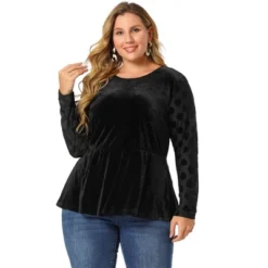 Agnes Orinda Plus Size Peplum Top For Women Polka Dots Sheer Puff Sleeve Velvet Top 8 Agnes Orinda Plus Size Peplum Top For Women Polka Dots Sheer Puff Sleeve Velvet Top -Agnes Sales Store GUEST 202c05f7 a9b0 48b2 8e14 fd2fa9efa08c
