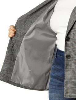 Agnes Orinda Women's Plus Size Plaid Formal Notched Lapel Blazer -Agnes Sales Store GUEST 21353653 d58f 4a79 a380 b9279501e5ed