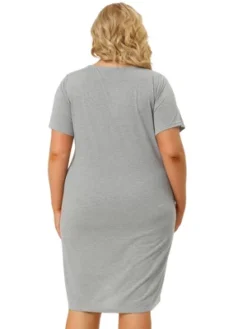 Agnes Orinda Women's Plus Size Solid Comfort Short Sleeves Nightgown -Agnes Sales Store GUEST 217a438a 9164 416b 8b6d cb160c5ec984