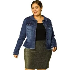 Agnes Orinda Women's Plus Size Classic Denim Casual Long Sleeve Fashion Jean Jackets -Agnes Sales Store GUEST 24594810 bcbe 4b3e b166 08985b338535