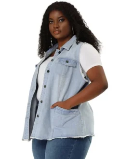 Agnes Orinda Women's Plus Size Denim Button Down Raw Hem Denim Vests 17 Agnes Orinda Women's Plus Size Denim Button Down Raw Hem Denim Vests -Agnes Sales Store GUEST 248daaaa 23b5 494f a6c1 6bdccba7427e