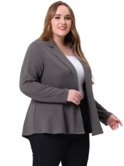 Agnes Orinda Women's Plus Size High-Low Hem Workwear Formal Peplum Blazers -Agnes Sales Store GUEST 249ea861 f167 4b43 bf7c 048158902908