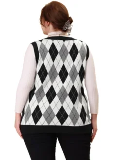 Agnes Orinda Women's Plus Size Cable Knit Sleeveless Pullover Sweater Vest -Agnes Sales Store GUEST 24e5feed f68d 4c3b 8883 65126528d29e