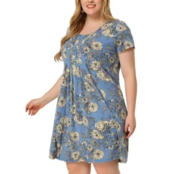 Agnes Orinda Women's Plus Size Floral Inverted Box Pleat Boho Dresses -Agnes Sales Store GUEST 24f9c444 bde9 44b8 97d2 dd50b84af296