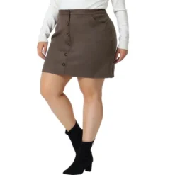 Agnes Orinda Women's Plus Size Faux Suede Button Up High Waist Mini Skirts With Pockets 9 Agnes Orinda Women's Plus Size Faux Suede Button Up High Waist Mini Skirts With Pockets -Agnes Sales Store GUEST 2501e3d2 6597 441b bede f1f2b6399613