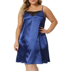 Agnes Orinda Women's Plus Size 2023 Spaghetti Strap Adjustable Lace Insert Satin Cami Nightdress -Agnes Sales Store GUEST 2547a7d3 6270 4f07 9184 43db0e50747c