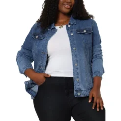 Agnes Orinda Women's Plus Size Outerwear Button Front Washed Denim Jean Jacket 27 Agnes Orinda Women's Plus Size Outerwear Button Front Washed Denim Jean Jacket -Agnes Sales Store GUEST 26acfc80 1db1 4f15 bdc1 e40f066bc466