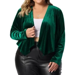 Agnes Orinda Women's Plus Size Velvet Long Sleeve Open Front Lightweight Casual Cardigans -Agnes Sales Store GUEST 2768261d 7dc4 43cf 822f 365ebdf5c1a4