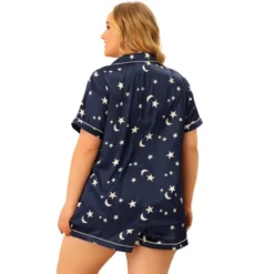 Agnes Orinda Women's Plus Size Patch Pocket Comfort Piping Stars Short Sleeve Pajamas Set -Agnes Sales Store GUEST 276af411 fec6 432d 8b30 2b70792ff694