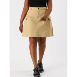 Agnes Orinda Women's Plus Size Skirt A Line Casual Above Knee Zipper Front Flare Skirts -Agnes Sales Store GUEST 284156d2 ade2 4521 ac82 51f360cdfab4