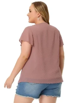 Agnes Orinda Plus Size Blouses For Women Tired Flare Sleeve V Neck Swiss Dots Tops -Agnes Sales Store GUEST 28ac1e78 ec6f 46ab 82ee 6b482bb19235