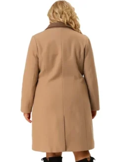 Agnes Orinda Women's Plus Size Fashion Notched Lapel Double Breasted Pea Coat -Agnes Sales Store GUEST 2901b54e 806e 48ad 8f4a 719bebc0d973