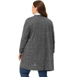 Agnes Orinda Women's Plus Size Long Sleeve Patch Pocket Open Front Knit Sweater Cardigan -Agnes Sales Store GUEST 2920e9d7 2eb6 47af a822 51011f71ca85