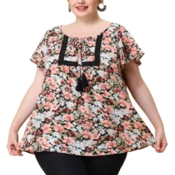 Agnes Orinda Women's Plus Size Chiffon Blouses Tie Neck Tassel Lace Insert Flare Short Sleeve Floral Tops 13 Agnes Orinda Women's Plus Size Chiffon Blouses Tie Neck Tassel Lace Insert Flare Short Sleeve Floral Tops -Agnes Sales Store GUEST 2977c33a 80ad 48c9 a9b2 d087e858c7d7