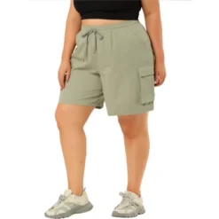 Agnes Orinda Women's Plus Size Drawstring Elastic High Waist Casual Cargo Shorts With Pockets -Agnes Sales Store GUEST 2aeed13d a305 4fda a3ec 0eb359e6bcbf