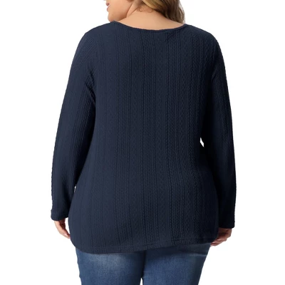 Agnes Orinda Women's Plus Size Knit Thin Fall Winter Trendy Crochet Comfy Pullover Sweaters 3 Agnes Orinda Women's Plus Size Knit Thin Fall Winter Trendy Crochet Comfy Pullover Sweaters - Image 3