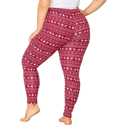 Agnes Orinda Women's Plus Size Elastic Waist Full Length Christmas Leggings 3 Agnes Orinda Women's Plus Size Elastic Waist Full Length Christmas Leggings - Image 3