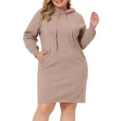 Agnes Orinda Women's Plus Size Fall Rib Knit Pullover Sweater Fashion Long Sleeve Hooded Bodycon Dress -Agnes Sales Store GUEST 2edd8937 734c 4655 8057 961526ae2dc2