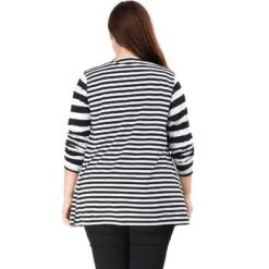 Agnes Orinda Women Plus Size Open Front Lightweight Striped Cardigan -Agnes Sales Store GUEST 30dacfa1 1d07 451b b7c8 3f314e73b79b
