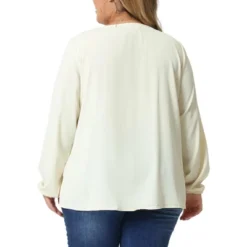Agnes Orinda Women's Plus Size V Neck Tassel Self Flutter 3/4 Sleeve Blouses -Agnes Sales Store GUEST 32eb5f01 5d5f 47ee 94a6 d7eea0f62b35