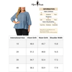 Agnes Orinda Women's Plus Size Winter Fashion 3/4 Puff Sleeve Babydoll Blouses -Agnes Sales Store GUEST 32fe82b2 8be4 4fc8 8dba 595b3a749378