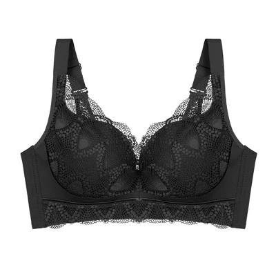 Agnes Orinda Women's Wirefree Comfortable Soft Push-Up Lace Trim Plunge Lingerie Bra 6 Agnes Orinda Women's Wirefree Comfortable Soft Push-Up Lace Trim Plunge Lingerie Bra - Image 6