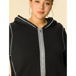 Agnes Orinda Women's Plus Size Hoodie Zip Front Long Sleeve With Pockets Track Jacket -Agnes Sales Store GUEST 337da7e1 a8af 42fa 9b25 39281d79530d
