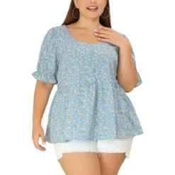 Agnes Orinda Women's Plus Size Floral Babydoll Peplum Waist Short Sleeve Blouses 14 Agnes Orinda Women's Plus Size Floral Babydoll Peplum Waist Short Sleeve Blouses -Agnes Sales Store GUEST 33971313 239b 4e0d a5ef d8dd9b4b6ced