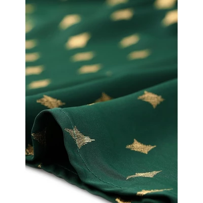 Agnes Orinda Women's Plus Size Gorgeous Gold Geometric Print Elastic Waist Blouse 4 Agnes Orinda Women's Plus Size Gorgeous Gold Geometric Print Elastic Waist Blouse - Image 4