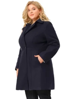 Agnes Orinda Women's Plus Size Notched Lapel Single Breasted Winter Long Pea Coat -Agnes Sales Store GUEST 3559e371 285c 459e 9f29 511c7bd41499