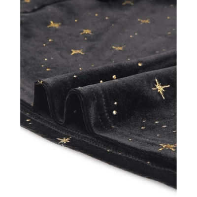 Agnes Orinda Women's Plus Size Velvet High-Rise Star Versatile Flared Skater Skirt 4 Agnes Orinda Women's Plus Size Velvet High-Rise Star Versatile Flared Skater Skirt - Image 4