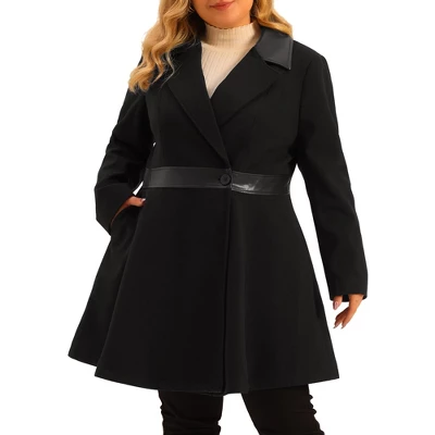 Agnes Orinda Women's Plus Size Fashion Notched Lapel Single Breasted Long Overcoats 1 Agnes Orinda Women's Plus Size Fashion Notched Lapel Single Breasted Long Overcoats
