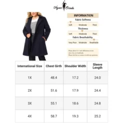 Agnes Orinda Women's Plus Size Notched Lapel Single Breasted Winter Long Pea Coat -Agnes Sales Store GUEST 36ba1c8c 9cd5 4a51 be86 140087db4cf2