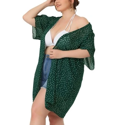 Agnes Orinda Women's Plus Size Cardigan Polka Dots Bell Sleeve Chiffon Summer Cardigans 7 Agnes Orinda Women's Plus Size Cardigan Polka Dots Bell Sleeve Chiffon Summer Cardigans - Image 7