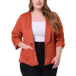 Agnes Orinda Women's Plus Size Fashion Formal With 3/4 Pleated Sleeves And Shawl Collar Blazers 17 Agnes Orinda Women's Plus Size Fashion Formal With 3/4 Pleated Sleeves And Shawl Collar Blazers -Agnes Sales Store GUEST 389ace28 b00f 4f75 afd0 a12a933965e1