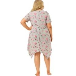 Agnes Orinda Womens Plus Size Floral Nightgown Pajama Cute Irregular Sleep Dress -Agnes Sales Store GUEST 39077873 0709 470e 8d8d dbf9ef9daa32