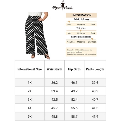 Agnes Orinda Women's Plus Size Formal Palazzo Polka Dots Wide Leg High Rise Wide Leg Pants 5 Agnes Orinda Women's Plus Size Formal Palazzo Polka Dots Wide Leg High Rise Wide Leg Pants - Image 5