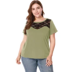 Agnes Orinda Women's Plus Size Lace Insert Short Sleeves Round Neck T-shirts 18 Agnes Orinda Women's Plus Size Lace Insert Short Sleeves Round Neck T-shirts -Agnes Sales Store GUEST 3a2ad14b 3cc7 445f ae01 dcf9b30cb8ad