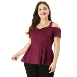 Agnes Orinda Women's Plus Size High Waist Sweetheart Cold Shoulder Peplum Blouse 13 Agnes Orinda Women's Plus Size High Waist Sweetheart Cold Shoulder Peplum Blouse -Agnes Sales Store GUEST 3a80a0e0 c8ac 4774 8770 30cbb7cc317d