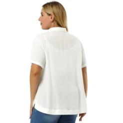 Agnes Orinda Women's Plus Size Sheer Button Front Side Slit Roll Up Sleeve Shirt 10 Agnes Orinda Women's Plus Size Sheer Button Front Side Slit Roll Up Sleeve Shirt -Agnes Sales Store GUEST 3a969fd6 a8e3 4756 a317 6bc22fb2ab6d