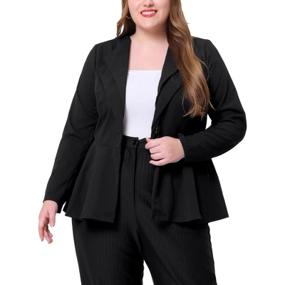 Agnes Orinda Women's Plus Size Office Work Double Lapel Button Peplum Blazers 6 Agnes Orinda Women's Plus Size Office Work Double Lapel Button Peplum Blazers - Image 6