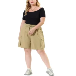 Agnes Orinda Women's Plus Size Drawstring Elastic High Waist Casual Cargo Shorts With Pockets -Agnes Sales Store GUEST 3b753511 030c 4018 a473 7c87231c1b8d