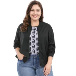 Agnes Orinda Women Plus Size Contrast Trim Zipper Pocket Lightweight Bomber Jacket -Agnes Sales Store GUEST 3b7d317e 796f 425f 9bb6 6cfe2538fb6d